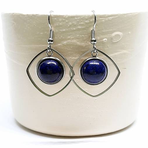 Náušnice Lapis Lazuli + chirurgická oceľ