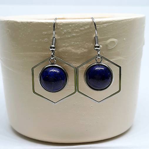 Náušnice Lapis Lazuli + chirurgická oceľ