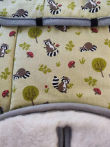 Detský textil - VLNIENKA podložka novorodenecká do autosedačky Cybex Aton B2  100% Merino Top Super wash Natural  Medvedík čistotný zele - 17525001_