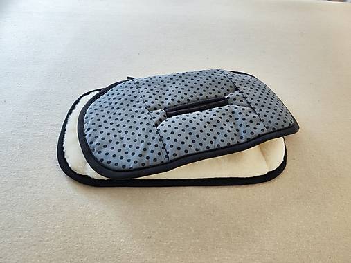 Detský textil - Zmenšujúca vložka XL Vlnienka proti poteniu do autosedačky Graco Eldura 100% Merino top super wash Bodka čierna - 17525226_