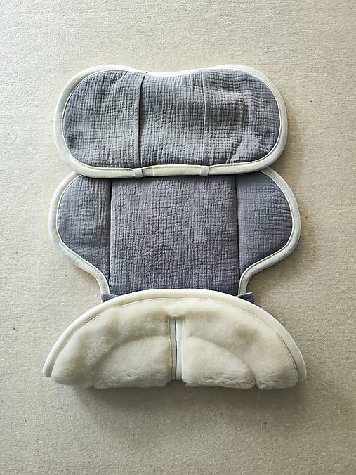 Detský textil - VLNIENKA podložka do autosedačky Britax Römer Baby Safe 3 100% Merino top Super wash 100% Mušelín Grey stredne šedý - 17525400_