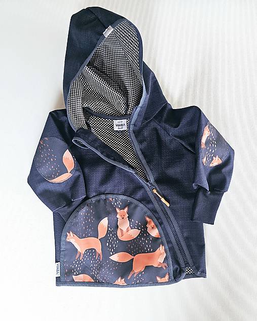 Softshellka jarná "foxes on blue"