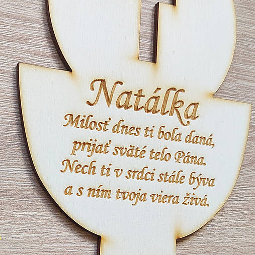 Drevený zápich kalich s textom na mieru 20cm