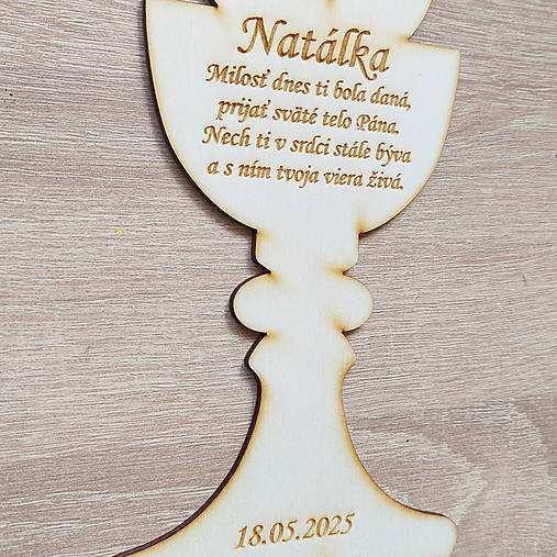 Drevený zápich kalich s textom na mieru 20cm