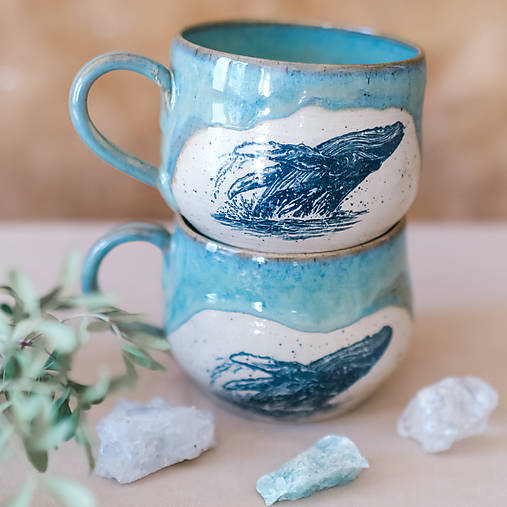 Nádoby - Hrníček velký s velrybou - 17525155_