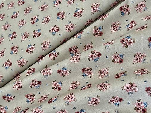 ❤️100% BAVLNA / RUŽIČKY NA BÉŽOVEJ ❤️