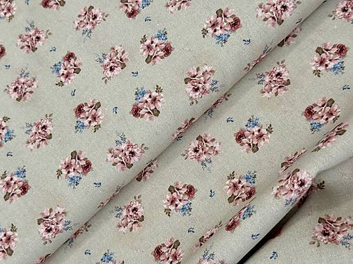 ❤️100% BAVLNA / RUŽIČKY NA BÉŽOVEJ ❤️