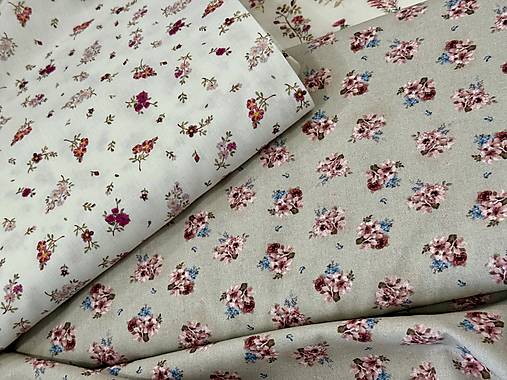 ❤️100% BAVLNA / RUŽIČKY NA BÉŽOVEJ ❤️