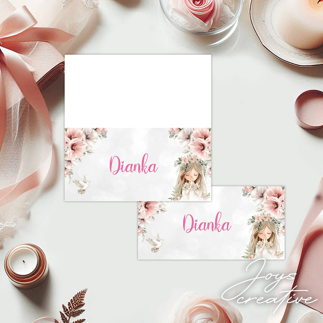 Skladacie / vizitkové menovky na prvé sväté prijímanie B07