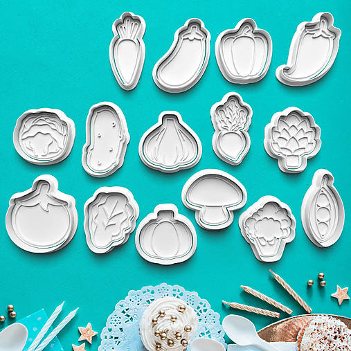 Príbory, varešky, pomôcky - Vykrajovátko s pečiatkou Zelenina 833 - 17524759_