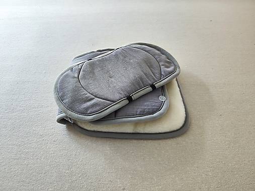 Detský textil - VLNIENKA Vložka proti poteniu do autosedačky JOIE i Pivot 360 100% Merino top super wash Natural Ľan stredne šedý - 17527711_