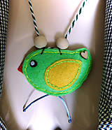 Náhrdelníky - náhrdelník vtáčik hráškovo zelený - 17527051_
