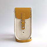 Kabelky - Crossbody kabelka prírodná/žlťá - 17528077_