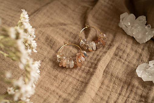 Náušnice - Krištáľ s inklúziou - kruhové náušnice - 17527651_