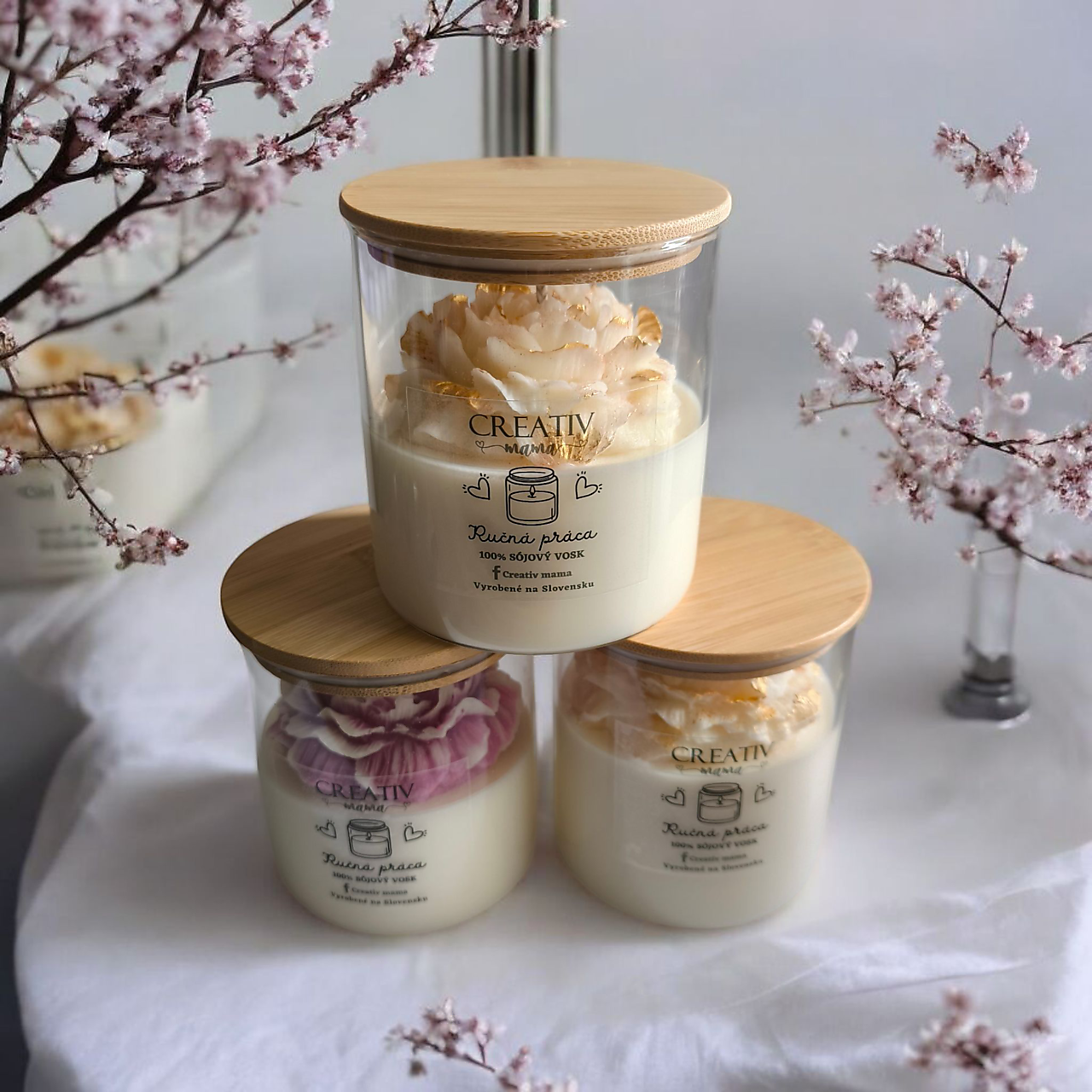 Sójová sviečka pivónia