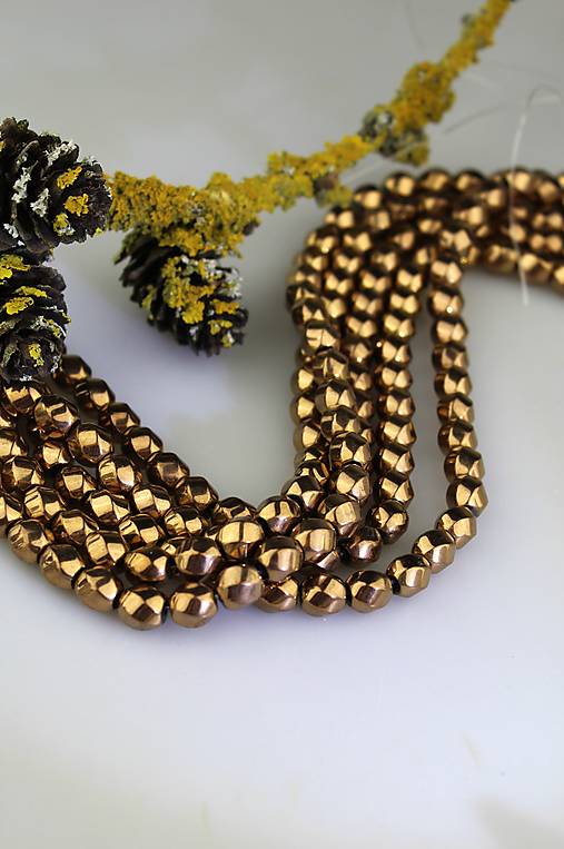 Minerály - hematit vruty bronz 8x8mm - 17529710_