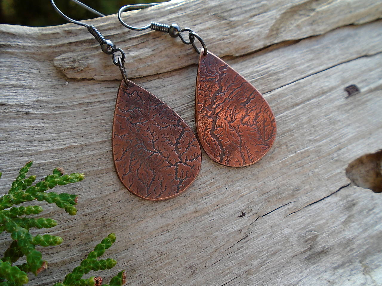 Medené náušnice - Blesky