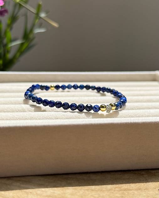 Dámsky náramok Osvietenie - Lapis Lazuli a Diamant