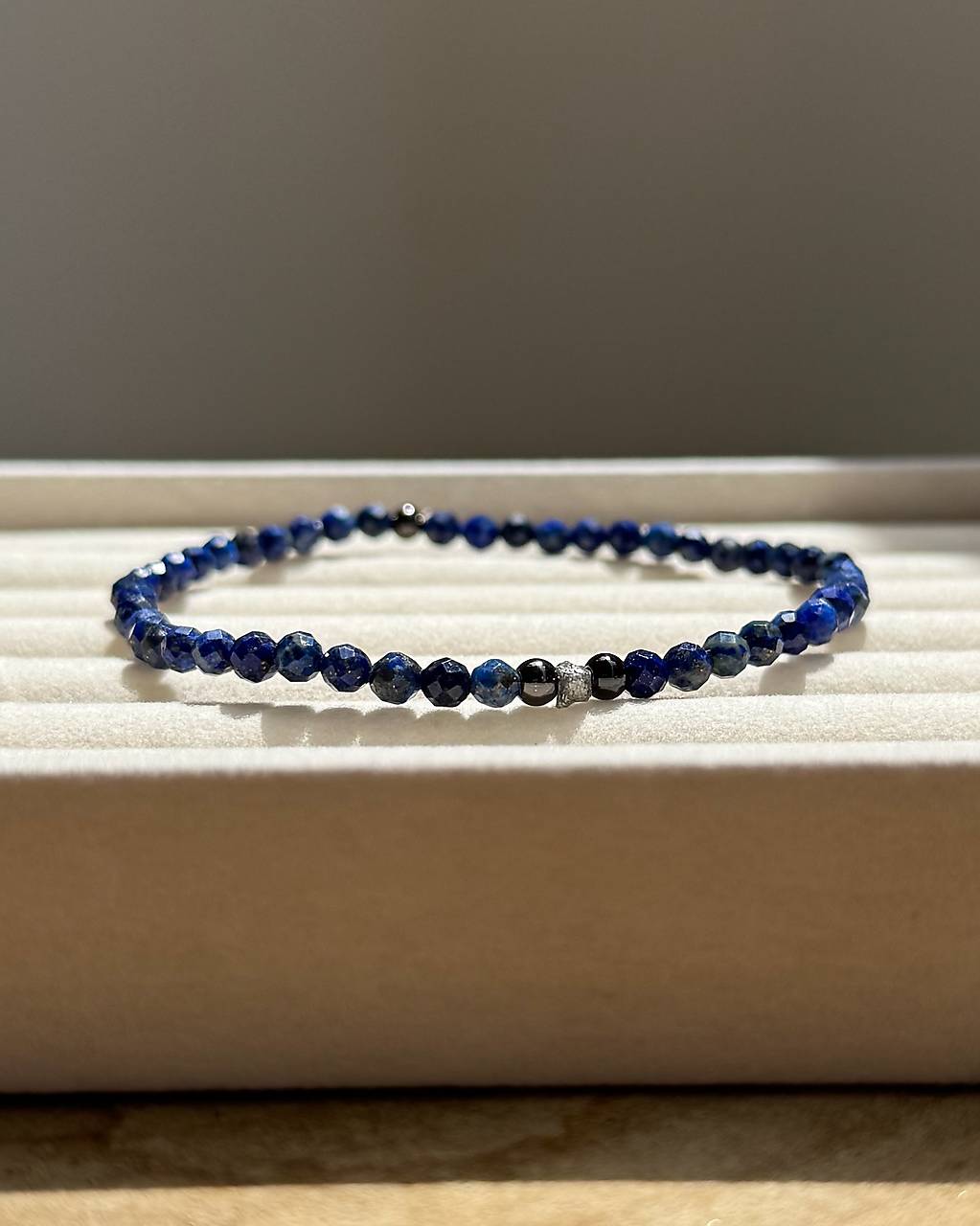 Pánsky náramok Osvietenie - Lapis Lazuli a Diamant