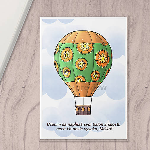 Hračky - Linajková podložka do zošita - balón floral - 17530258_