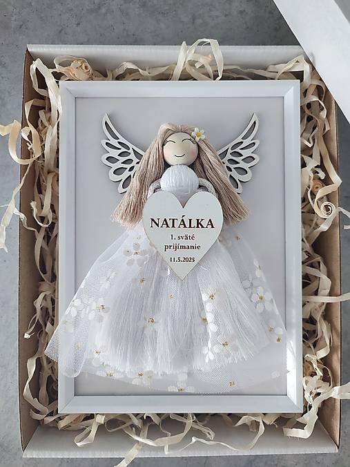 Dekorácie - Macrame anjel prvé sväté prijímanie  - 17530964_