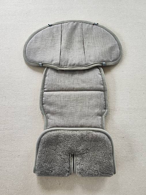 Detský textil - VLNIENKA Podložka do autosedačky Klippan Triofix Maxi 100% MERINO TOP SUPER WASH Grey  100% ľan šedý - 17530633_