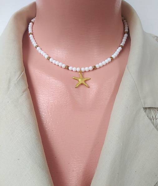 Náhrdelníky - Náhrdelník (choker) jadeit, zlatý hematit - 17532546_