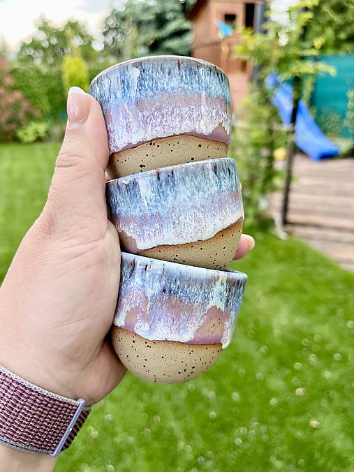 Espresso pohárik fialovo-modrý