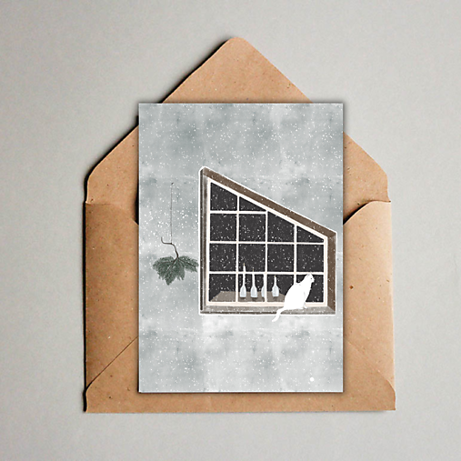 Papiernictvo - Pohľadnica (A6) sneží! - 17531353_
