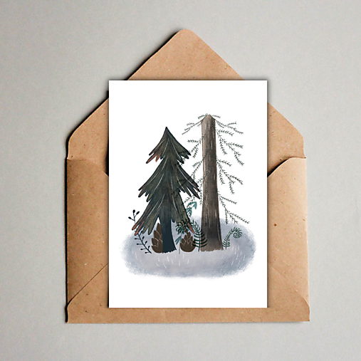 Papiernictvo - Pohľadnica (A6) Poklady z lesa - 17531354_