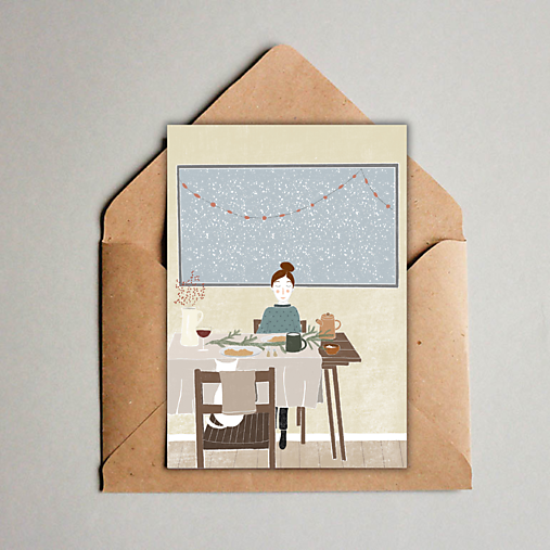 Papiernictvo - Pohľadnica (A6) Štedrý večer - 17531359_