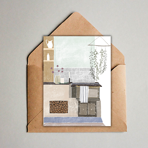 Papiernictvo - Pohľadnica (A6) Cabin life - 17531428_
