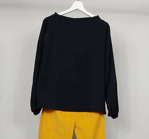 Topy, tričká, tielka - Mušelínový top s dlhým rukávom - 17530945_