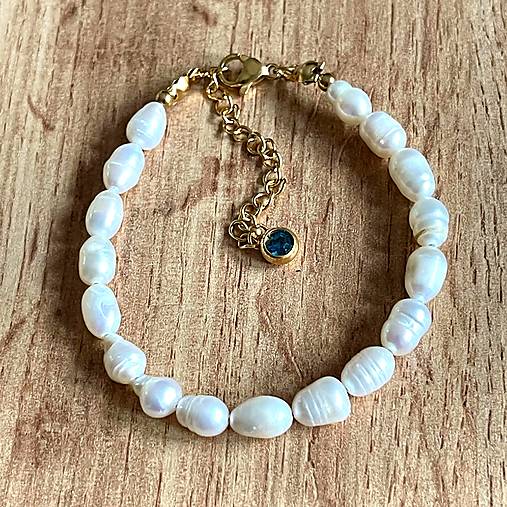 Freshwater Pearls Bracelet Stainless Steel / Náramok sladkovodné perly, oceľ, E014