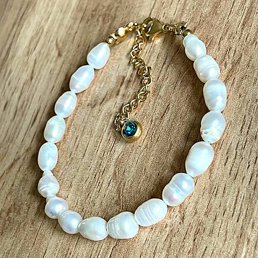 Freshwater Pearls Bracelet Stainless Steel / Náramok sladkovodné perly, oceľ, E014