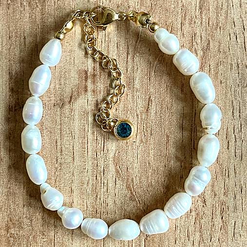 Freshwater Pearls Bracelet Stainless Steel / Náramok sladkovodné perly, oceľ, E014
