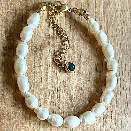 Freshwater Pearls Bracelet Stainless Steel / Náramok sladkovodné perly, oceľ, E014