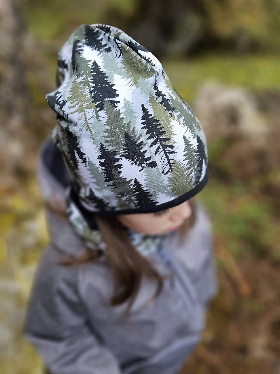Dvojvrstvová čiapka "forest" (čiapka, na oh: 48-50cm, 1-2 roky)