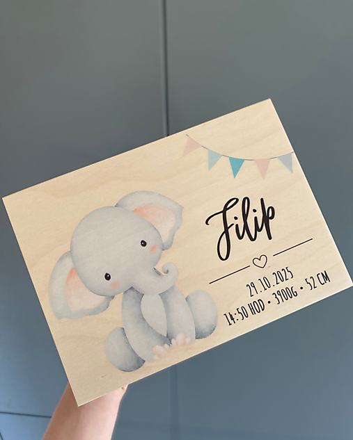 Detské doplnky - Spomienková krabička - Sloník 1 - 17535487_