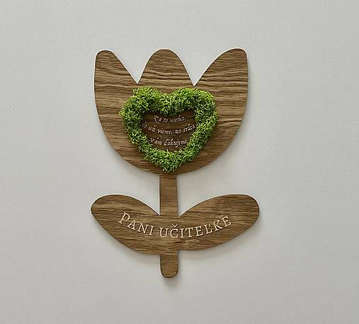 Dekorácie - Darček pre pani učiteľku - TULIPÁN s machom - 17536960_