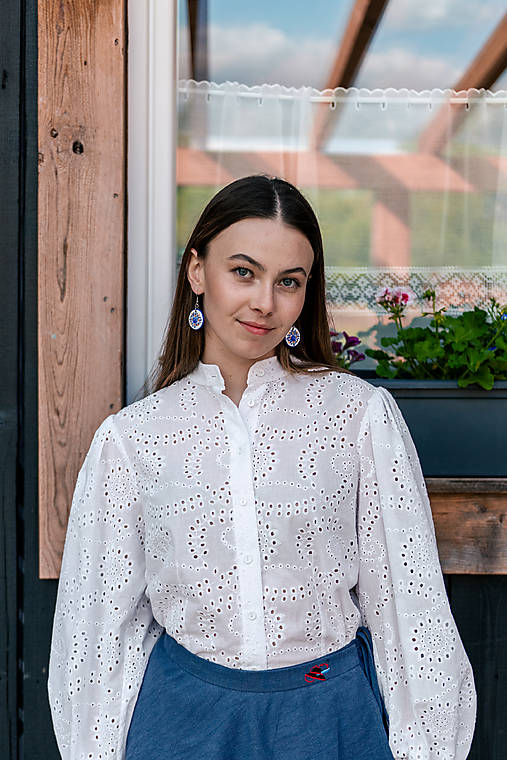 Blúzky a košele - Bavlnená blúzka Vidiecka romanca - 17535639_