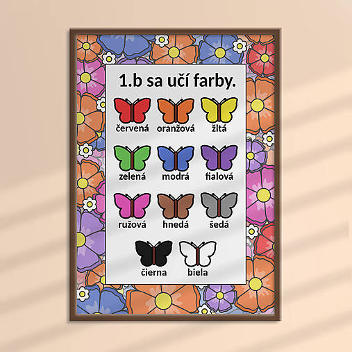 Hračky - Učenie sa farieb floral - poster - 17535584_