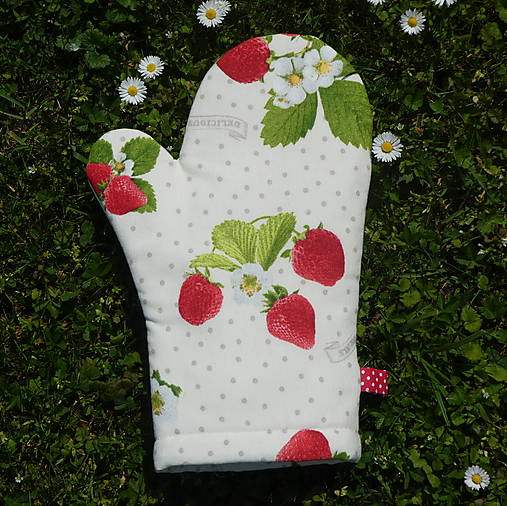 Úžitkový textil - Kuchynská rukavica Jahody - 17539172_