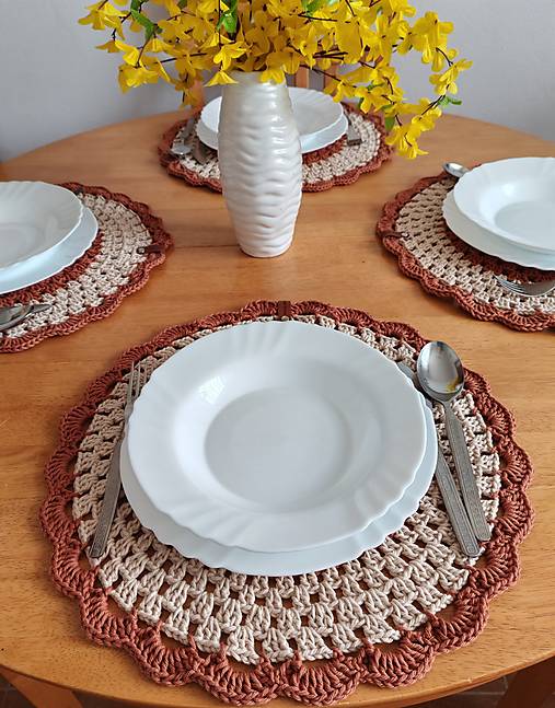 Úžitkový textil - Háčkované prestieranie - 17538191_