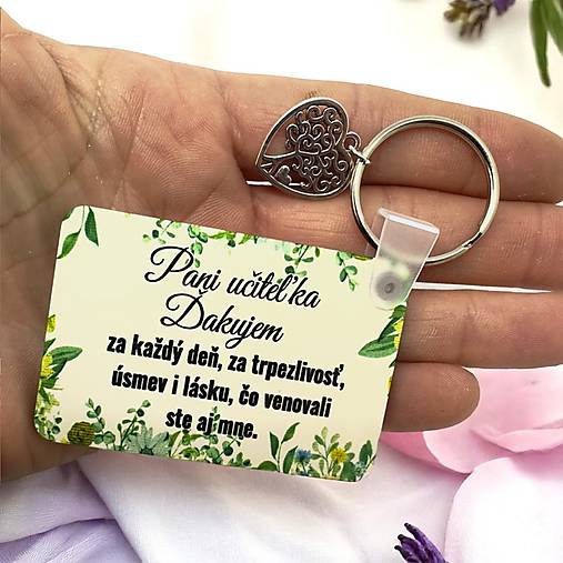 Prívesok ako poďakovanie pre p. učiteľku