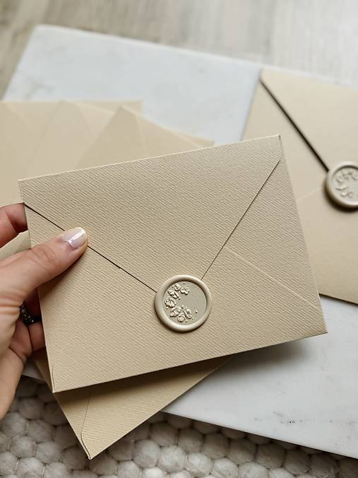 Papiernictvo - Obálky a pečate BEIGE (rôzne veľkosti) - 17537931_