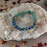 Náramky - Energeticky kódovaný náramok: Apatit, Zelený avanturín, Pyrit (XL) - 17538312_