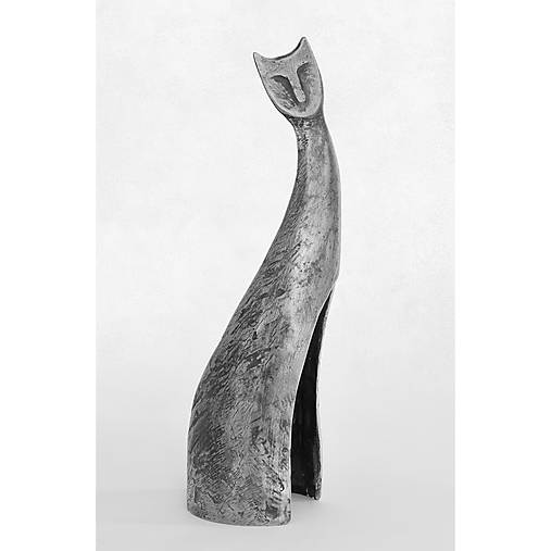 Sochy - Socha mačka, originálna cínová socha mačky, dekorácia do interiéru - 17541095_