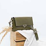 Kabelky - Kožená kabelka MidiMe (dark olive zelená) - 17540304_