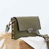Kabelky - Kožená kabelka MidiMe (dark olive zelená) - 17540305_